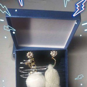 NEW Drop Dangle Earrings Furball & Wool Fur
